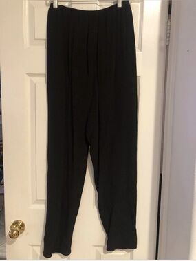 Kay Chapman Black 100% Silk Pull On Pants Art to Wear. Size Medium EUC